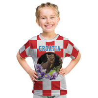 Croatia European Pine Marten and Iris Kid T Shirt National Animal and Flowers LT17 - Wonder Print Shop