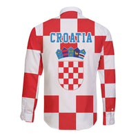 Croatia European Pine Marten and Iris Long Sleeve Button Shirt National Animal and Flowers