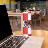 Croatia European Pine Marten and Iris Skinny Tumbler National Animal and Flowers LT17 - Wonder Print Shop