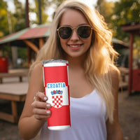 Croatia European Pine Marten and Iris Skinny Tumbler National Animal and Flowers LT17 - Wonder Print Shop