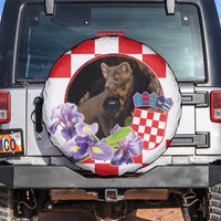 Croatia European Pine Marten and Iris Spare Tire Cover National Animal and Flowers LT17 - Wonder Print Shop