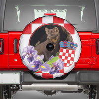Croatia European Pine Marten and Iris Spare Tire Cover National Animal and Flowers LT17 - Wonder Print Shop