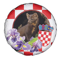 Croatia European Pine Marten and Iris Spare Tire Cover National Animal and Flowers LT17 - Wonder Print Shop