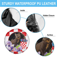 Croatia European Pine Marten and Iris Spare Tire Cover National Animal and Flowers LT17 - Wonder Print Shop