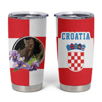 Croatia European Pine Marten and Iris Tumbler Cup National Animal and Flowers LT17 - Wonder Print Shop