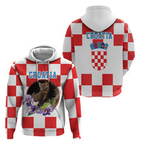 Croatia European Pine Marten and Iris Zip Hoodie National Animal and Flowers LT17 - Wonder Print Shop