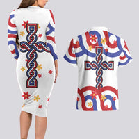 Croatia Epiphany Couples Matching Long Sleeve Bodycon Dress and Hawaiian Shirt Bogojavljenje - Sveta Tri Kralja