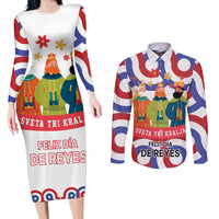 Croatia Epiphany Couples Matching Long Sleeve Bodycon Dress and Long Sleeve Button Shirt Bogojavljenje - Sveta Tri Kralja
