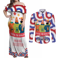 Croatia Epiphany Couples Matching Off Shoulder Maxi Dress and Long Sleeve Button Shirt Bogojavljenje - Sveta Tri Kralja