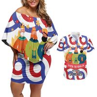 Croatia Epiphany Couples Matching Off Shoulder Short Dress and Hawaiian Shirt Bogojavljenje - Sveta Tri Kralja