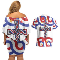 Croatia Epiphany Couples Matching Off Shoulder Short Dress and Hawaiian Shirt Bogojavljenje - Sveta Tri Kralja