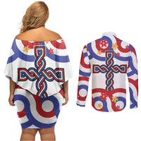 Croatia Epiphany Couples Matching Off Shoulder Short Dress and Long Sleeve Button Shirt Bogojavljenje - Sveta Tri Kralja