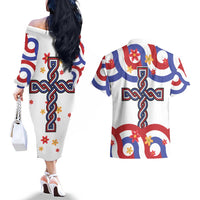 Croatia Epiphany Couples Matching Off The Shoulder Long Sleeve Dress and Hawaiian Shirt Bogojavljenje - Sveta Tri Kralja