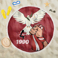 Latvia Restoration of Independence Day Beach Blanket Latvija 4th May with Dove