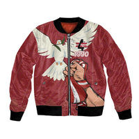 Latvia Restoration of Independence Day Bomber Jacket Latvija 4th May with Dove