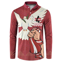 Latvia Restoration of Independence Day Button Sweatshirt Latvija 4th May with Dove