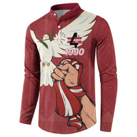 Latvia Restoration of Independence Day Button Sweatshirt Latvija 4th May with Dove