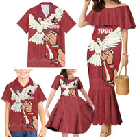 Latvia Restoration of Independence Day Family Matching Mermaid Dress and Hawaiian Shirt Latvija 4th May with Dove