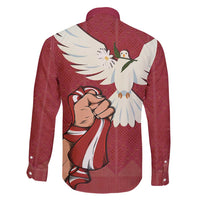 Latvia Restoration of Independence Day Family Matching Off Shoulder Maxi Dress and Hawaiian Shirt Latvija 4th May with Dove