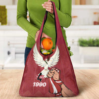 Latvia Restoration of Independence Day Grocery Bag Latvija 4th May with Dove