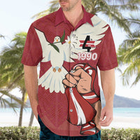 Latvia Restoration of Independence Day Hawaiian Shirt Latvija 4th May with Dove