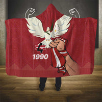 Latvia Restoration of Independence Day Hooded Blanket Latvija 4th May with Dove