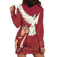 Latvia Restoration of Independence Day Hoodie Dress Latvija 4th May with Dove