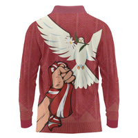 Latvia Restoration of Independence Day Long Sleeve Polo Shirt Latvija 4th May with Dove