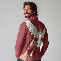 Latvia Restoration of Independence Day Long Sleeve Polo Shirt Latvija 4th May with Dove