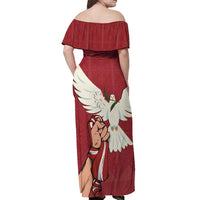 Latvia Restoration of Independence Day Off Shoulder Maxi Dress Latvija 4th May with Dove