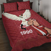 Latvia Restoration of Independence Day Quilt Bed Set Latvija 4th May with Dove