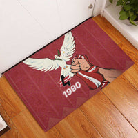 Latvia Restoration of Independence Day Rubber Doormat Latvija 4th May with Dove