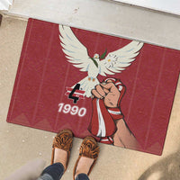 Latvia Restoration of Independence Day Rubber Doormat Latvija 4th May with Dove