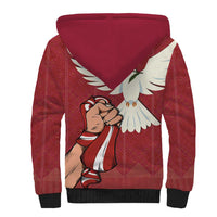 Latvia Restoration of Independence Day Sherpa Hoodie Latvija 4th May with Dove