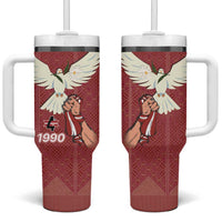 Latvia Restoration of Independence Day Tumbler With Handle Latvija 4th May with Dove