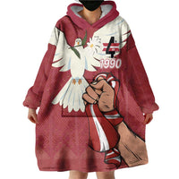Latvia Restoration of Independence Day Wearable Blanket Hoodie Latvija 4th May with Dove
