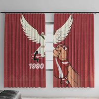 Latvia Restoration of Independence Day Window Curtain Latvija 4th May with Dove
