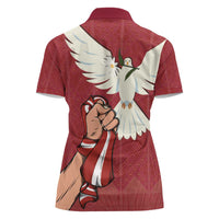 Latvia Restoration of Independence Day Women Polo Shirt Latvija 4th May with Dove