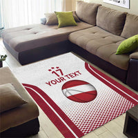 Latvia Basketball Custom Area Rug White Latvian Pattern