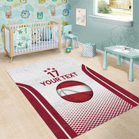 Latvia Basketball Custom Area Rug White Latvian Pattern