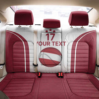 Latvia Basketball Custom Back Car Seat Cover White Latvian Pattern