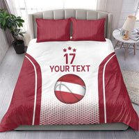 Latvia Basketball Custom Bedding Set White Latvian Pattern
