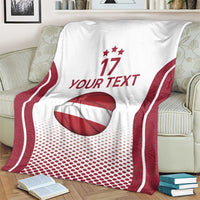 Latvia Basketball Custom Blanket White Latvian Pattern