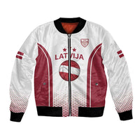 Latvia Basketball Custom Bomber Jacket White Latvian Pattern