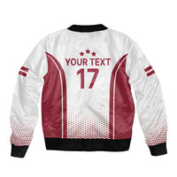 Latvia Basketball Custom Bomber Jacket White Latvian Pattern