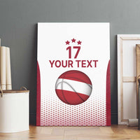 Latvia Basketball Custom Canvas Wall Art White Latvian Pattern