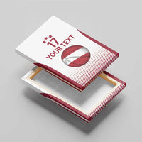 Latvia Basketball Custom Canvas Wall Art White Latvian Pattern