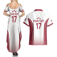 Latvia Basketball Custom Couples Matching Summer Maxi Dress and Hawaiian Shirt White Latvian Pattern