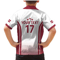 Latvia Basketball Custom Family Matching Mermaid Dress and Hawaiian Shirt White Latvian Pattern