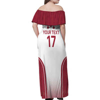 Latvia Basketball Custom Family Matching Off Shoulder Maxi Dress and Hawaiian Shirt White Latvian Pattern